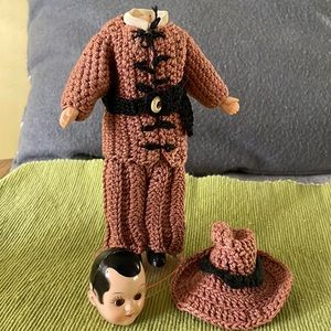 Vintage 7" Hard Plastic Male Doll